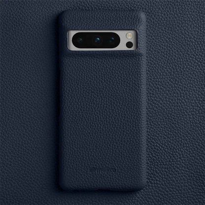 MELKCO For Google Pixel 8 Pro Case Genuine Cow Leather Coated PC Phone Protective Cover