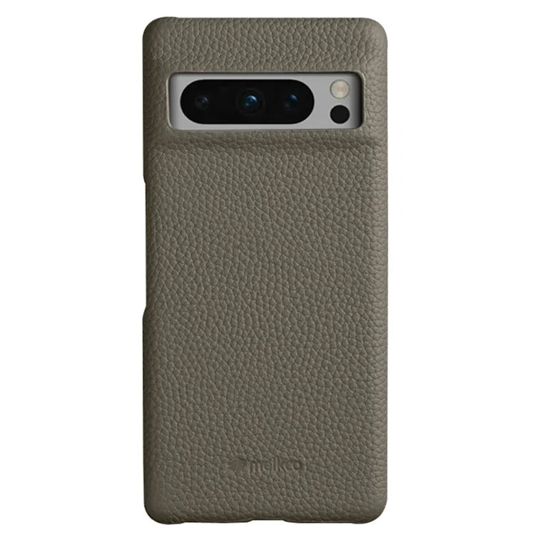 MELKCO For Google Pixel 8 Pro Case Genuine Cow Leather Coated PC Phone Protective Cover