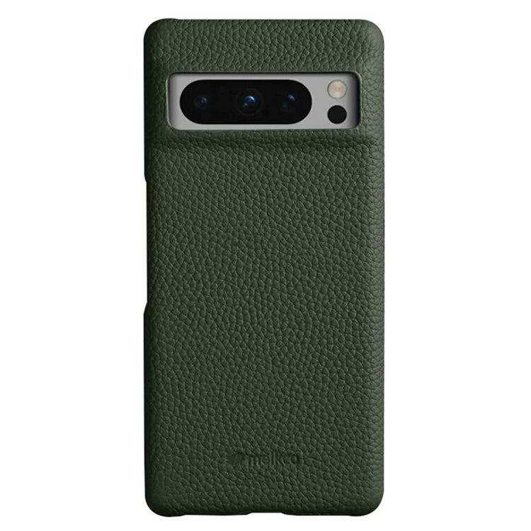 MELKCO For Google Pixel 8 Pro Case Genuine Cow Leather Coated PC Phone Protective Cover