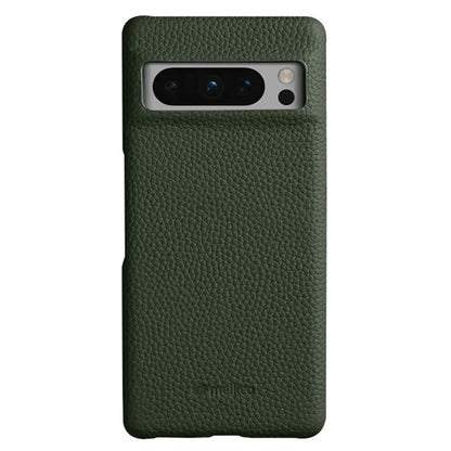 MELKCO For Google Pixel 8 Pro Case Genuine Cow Leather Coated PC Phone Protective Cover