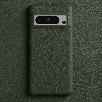 MELKCO For Google Pixel 8 Pro Case Genuine Cow Leather Coated PC Phone Protective Cover
