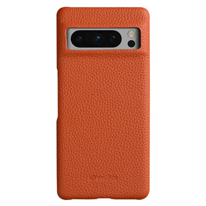 MELKCO For Google Pixel 8 Pro Case Genuine Cow Leather Coated PC Phone Protective Cover