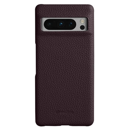 MELKCO For Google Pixel 8 Pro Case Genuine Cow Leather Coated PC Phone Protective Cover