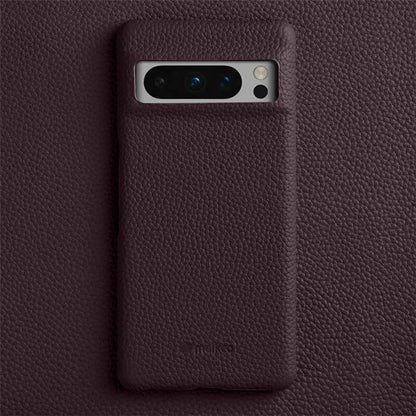 MELKCO For Google Pixel 8 Pro Case Genuine Cow Leather Coated PC Phone Protective Cover