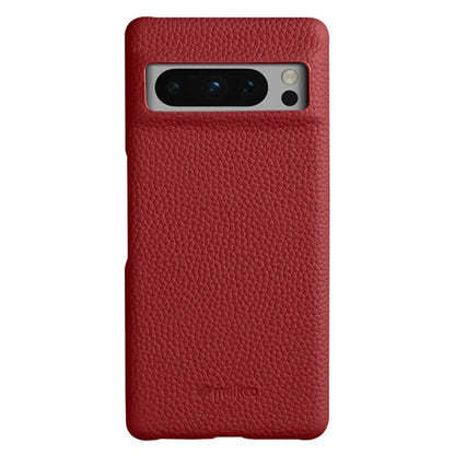 MELKCO For Google Pixel 8 Pro Case Genuine Cow Leather Coated PC Phone Protective Cover