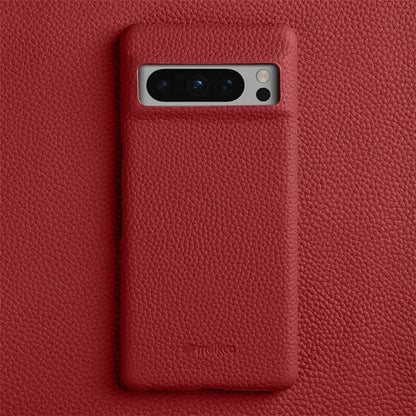 MELKCO For Google Pixel 8 Pro Case Genuine Cow Leather Coated PC Phone Protective Cover