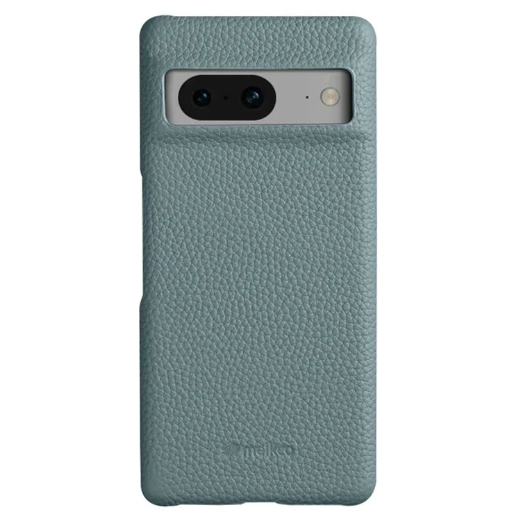 MELKCO For Google Pixel 8 Cover Microfiber Lining Genuine Cow Leather+PC Phone Case