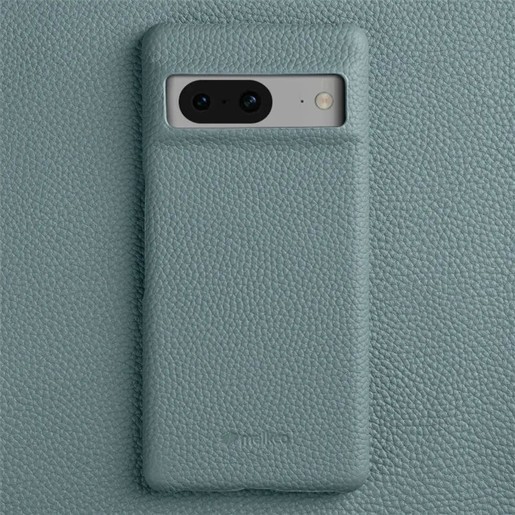 MELKCO For Google Pixel 8 Cover Microfiber Lining Genuine Cow Leather+PC Phone Case