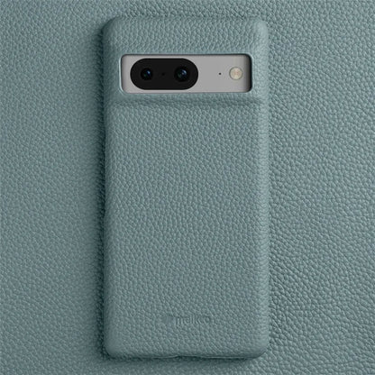 MELKCO For Google Pixel 8 Cover Microfiber Lining Genuine Cow Leather+PC Phone Case
