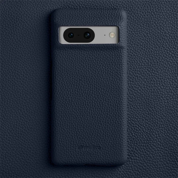 MELKCO For Google Pixel 8 Cover Microfiber Lining Genuine Cow Leather+PC Phone Case