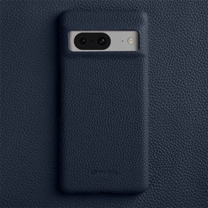 MELKCO For Google Pixel 8 Cover Microfiber Lining Genuine Cow Leather+PC Phone Case
