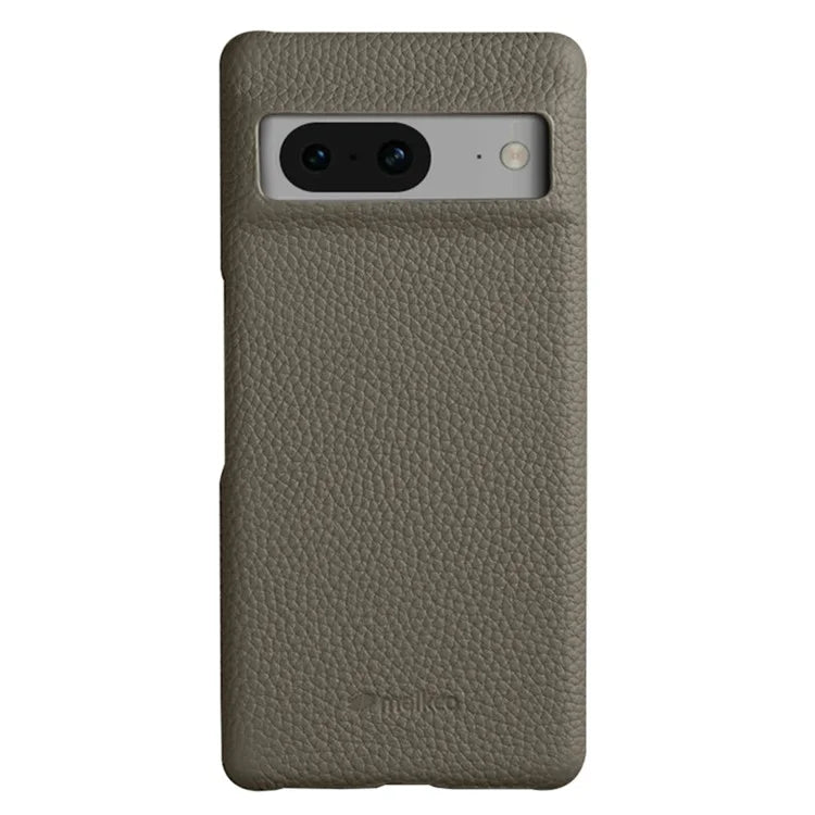 MELKCO For Google Pixel 8 Cover Microfiber Lining Genuine Cow Leather+PC Phone Case
