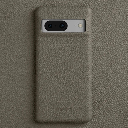 MELKCO For Google Pixel 8 Cover Microfiber Lining Genuine Cow Leather+PC Phone Case