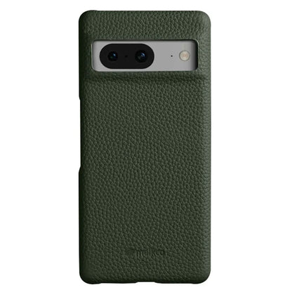 MELKCO For Google Pixel 8 Cover Microfiber Lining Genuine Cow Leather+PC Phone Case