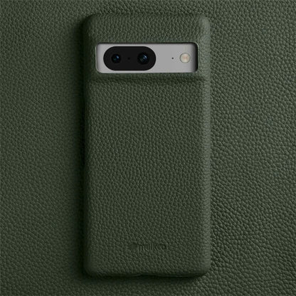 MELKCO For Google Pixel 8 Cover Microfiber Lining Genuine Cow Leather+PC Phone Case