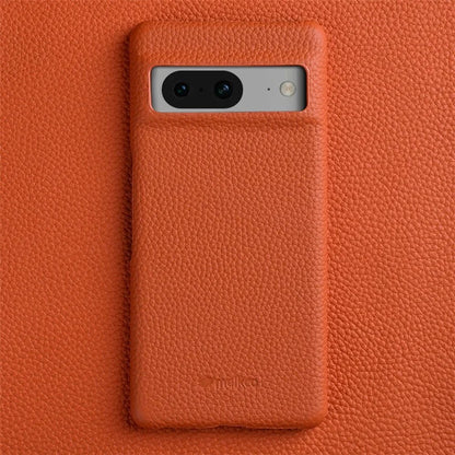 MELKCO For Google Pixel 8 Cover Microfiber Lining Genuine Cow Leather+PC Phone Case