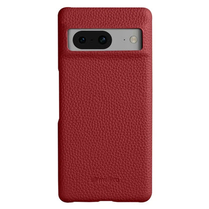 MELKCO For Google Pixel 8 Cover Microfiber Lining Genuine Cow Leather+PC Phone Case