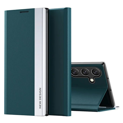 For Samsung Galaxy A15 4G Case PU Leather Stand Electroplating Phone Cover