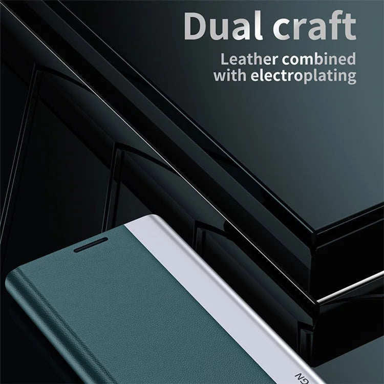 For Samsung Galaxy A15 4G Case PU Leather Stand Electroplating Phone Cover