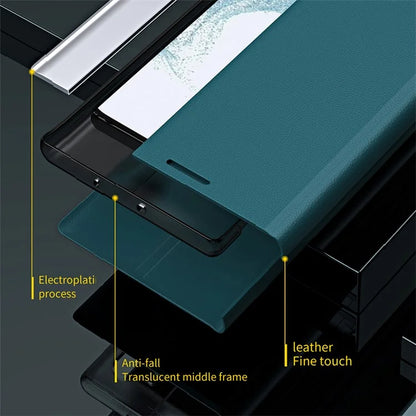 For Samsung Galaxy A15 4G Case PU Leather Stand Electroplating Phone Cover