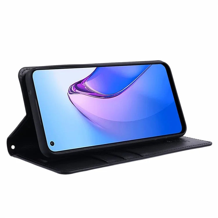 HANMAN Minuo Series For Oppo Reno8 5G (Global Version) Case Wallet Protective Phone Cover