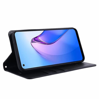 HANMAN Minuo Series For Oppo Reno8 5G (Global Version) Case Wallet Protective Phone Cover