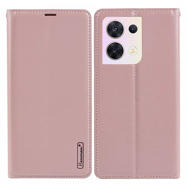 HANMAN Minuo Series For Oppo Reno8 5G (Global Version) Case Wallet Protective Phone Cover
