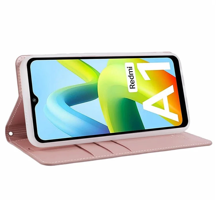 HANMAN Minuo Series For Xiaomi Redmi A1 4G / A2 4G Case Leather Cover with Wallet Stand
