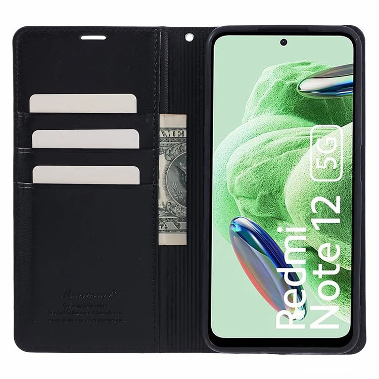 HANMAN Minuo Series For Xiaomi Redmi Note 12 5G (China) / (India) / (Global) / Poco X5 5G Case Wallet Phone Leather Cover