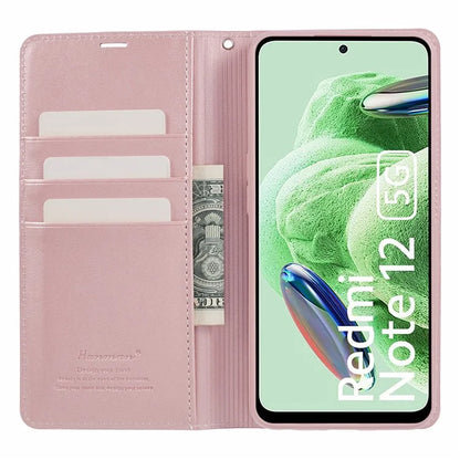 HANMAN Minuo Series For Xiaomi Redmi Note 12 5G (China) / (India) / (Global) / Poco X5 5G Case Wallet Phone Leather Cover