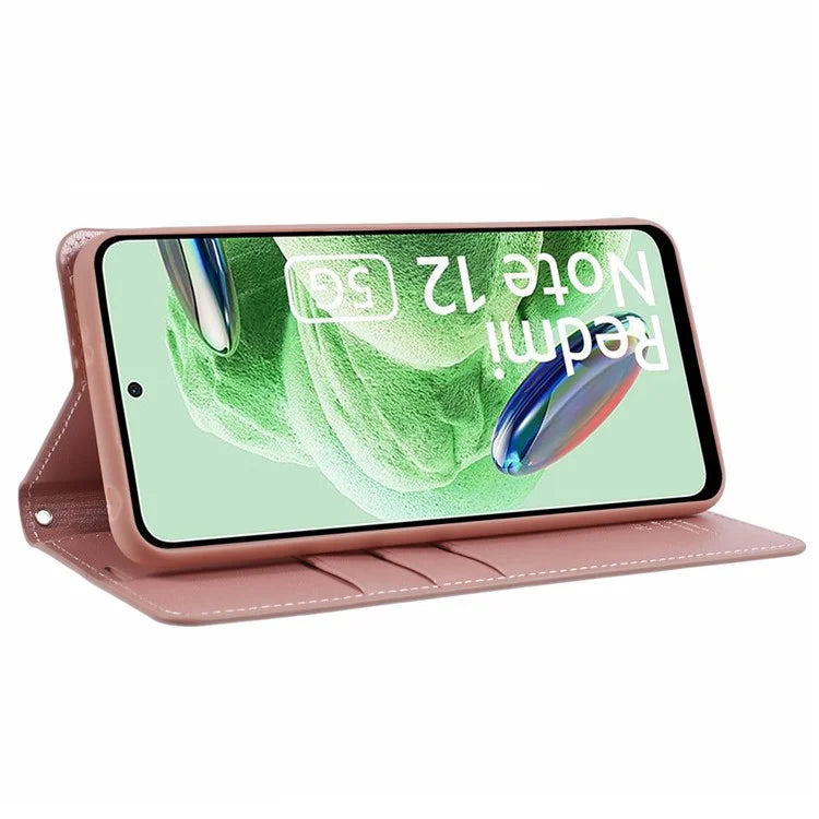 HANMAN Minuo Series For Xiaomi Redmi Note 12 5G (China) / (India) / (Global) / Poco X5 5G Case Wallet Phone Leather Cover