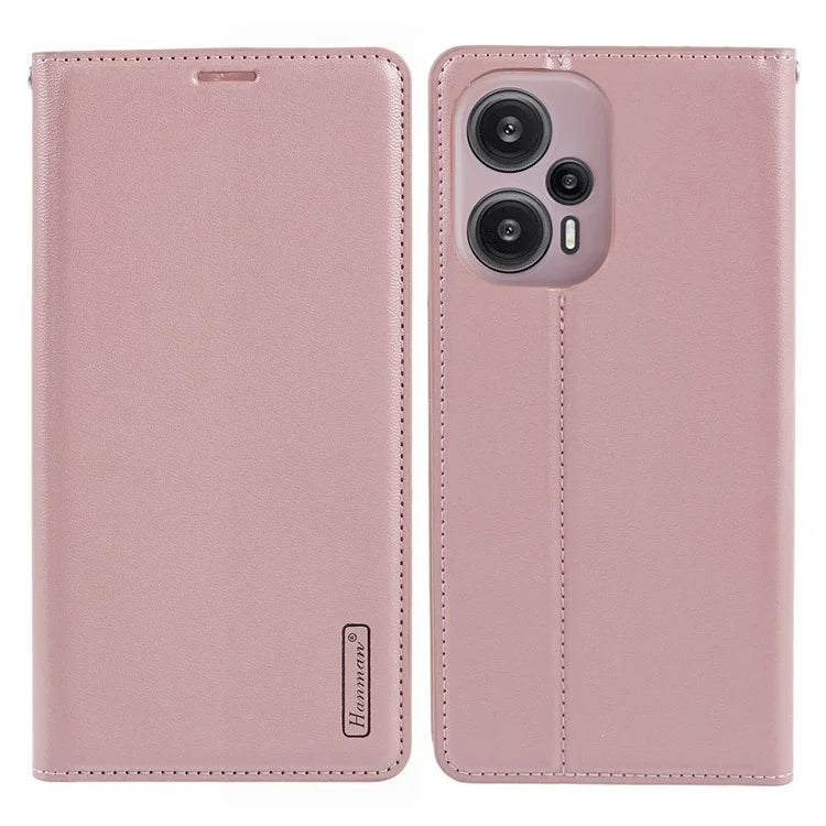 HANMAN Minuo Series For Xiaomi Redmi Note 12 Turbo / Poco F5 5G Case Leather Wallet Phone Cover