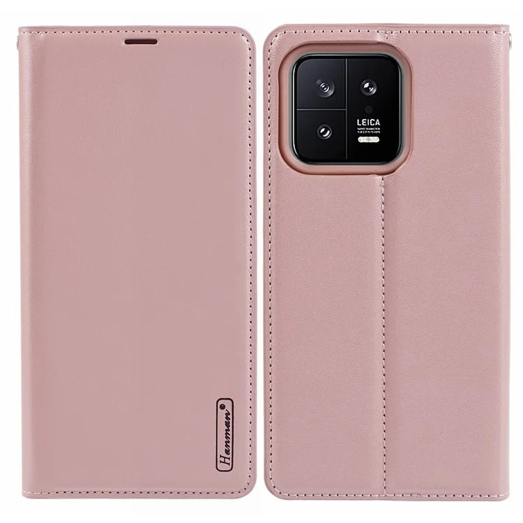 HANMAN Minuo Series For Xiaomi 13 Case PU Leather Folio Phone Cover