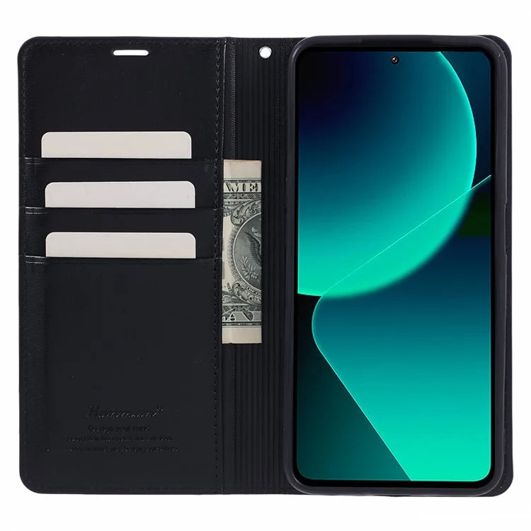 HANMAN Minuo Series For Xiaomi 13T / 13T Pro / Redmi K60 Ultra Case PU Leather Stand Magnetic Clasp Phone Cover