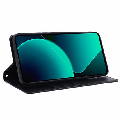 HANMAN Minuo Series For Xiaomi 13T / 13T Pro / Redmi K60 Ultra Case PU Leather Stand Magnetic Clasp Phone Cover