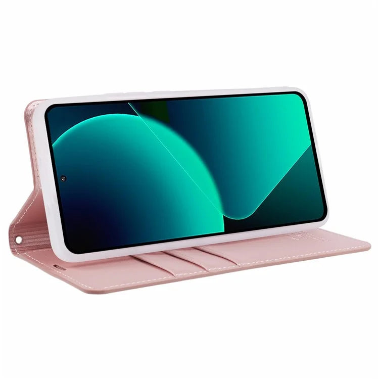 HANMAN Minuo Series For Xiaomi 13T / 13T Pro / Redmi K60 Ultra Case PU Leather Stand Magnetic Clasp Phone Cover