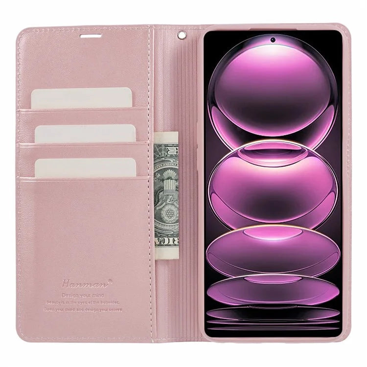 HANMAN Minuo Series For Xiaomi Redmi Note 12 Pro 5G / Note 12 Pro Speed 5G / Poco X5 Pro 5G Case PU Leather Phone Cover