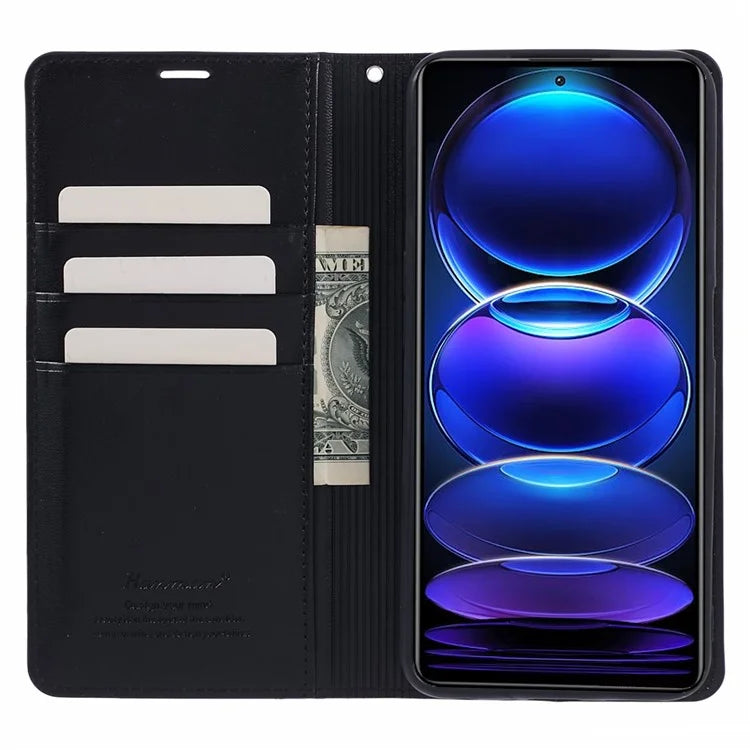 HANMAN Minuo Series For Xiaomi Redmi Note 12 Pro+ 5G Case PU Leather Wallet Phone Cover