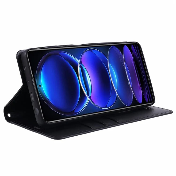 HANMAN Minuo Series For Xiaomi Redmi Note 12 Pro+ 5G Case PU Leather Wallet Phone Cover