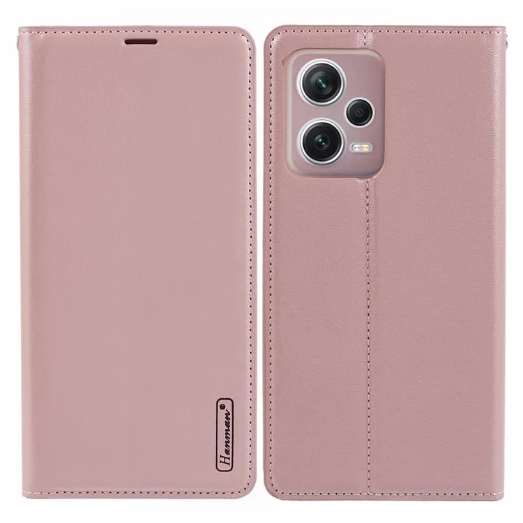 HANMAN Minuo Series For Xiaomi Redmi Note 12 Pro+ 5G Case PU Leather Wallet Phone Cover