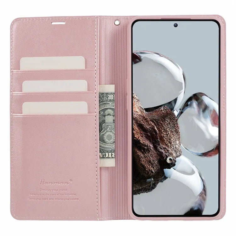 HANMAN Minuo Series For Xiaomi 12T Pro 5G / 12T 5G / Redmi K50 Ultra Case Wallet Leather Stand Phone Shell