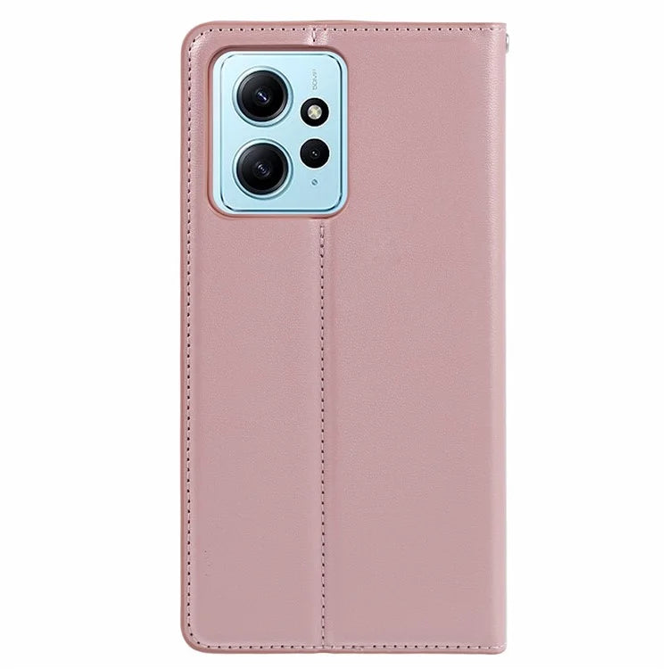 HANMAN Minuo Series For Xiaomi Redmi Note 12 4G Case PU Leather Flip Protective Cover