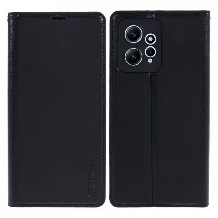 HANMAN Minuo Series For Xiaomi Redmi Note 12 4G Case PU Leather Flip Protective Cover