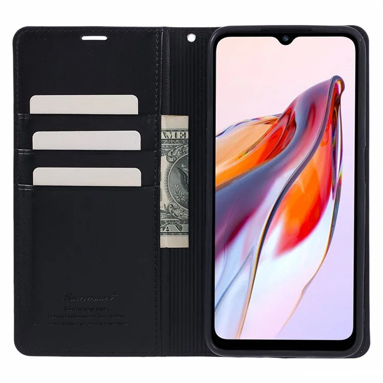HANMAN Minuo Series For Xiaomi Redmi 12C 4G / 11A 4G / Poco C55 4G Case PU Leather Magnetic Closure Phone Cover