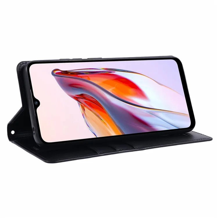 HANMAN Minuo Series For Xiaomi Redmi 12C 4G / 11A 4G / Poco C55 4G Case PU Leather Magnetic Closure Phone Cover