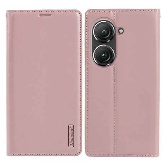 HANMAN Minuo Series For Asus Zenfone 9 5G Case Fall Proof Leather Wallet Phone Cover