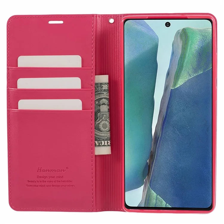 HANMAN Minuo Series For Samsung Galaxy Note20 / Note20 5G Case PU Leather Phone Cover