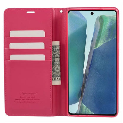 HANMAN Minuo Series For Samsung Galaxy Note20 / Note20 5G Case PU Leather Phone Cover