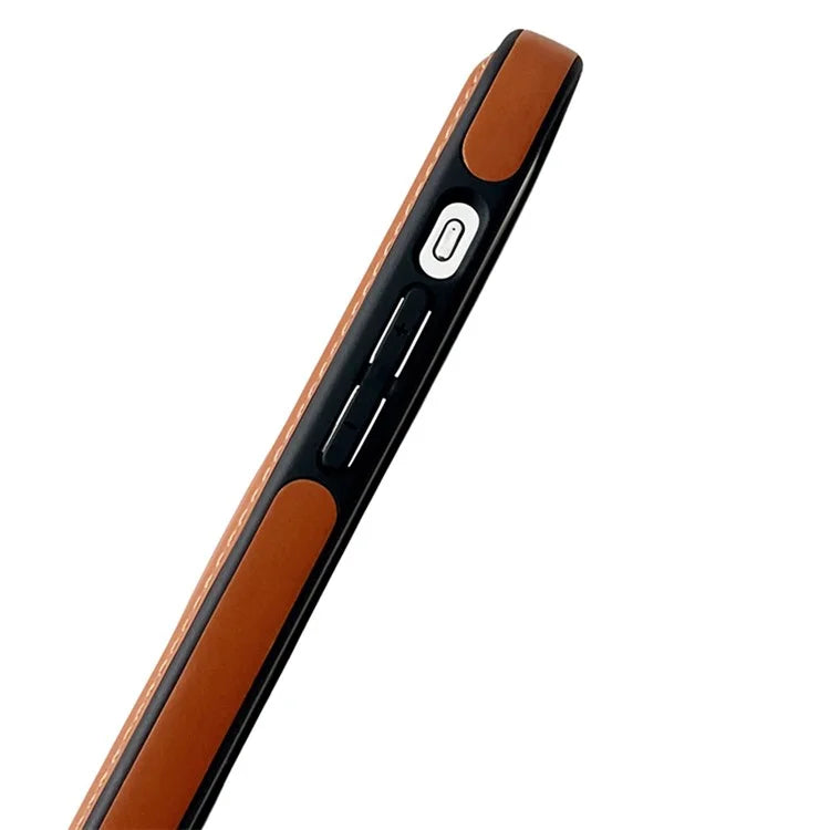 For iPhone 15 Pro Max Case Ring Kickstand PU Leather Coated TPU Magnetic Phone Cover