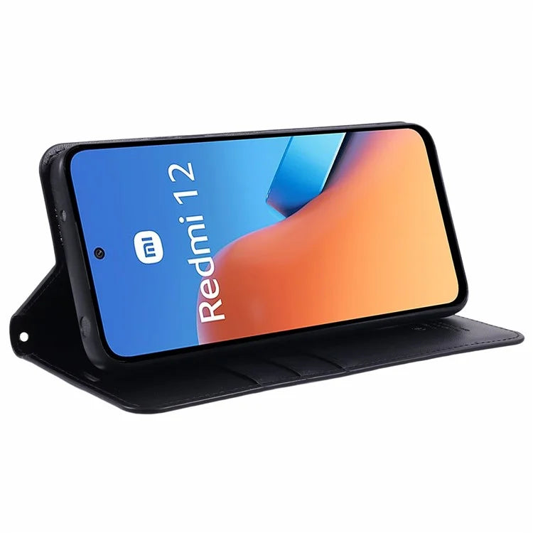 HANMAN Minuo Series For Xiaomi Redmi 12 4G / 5G (Global) / Redmi Note 12R 5G / Poco M6 Pro 5G Case Wallet Phone Stand Cover
